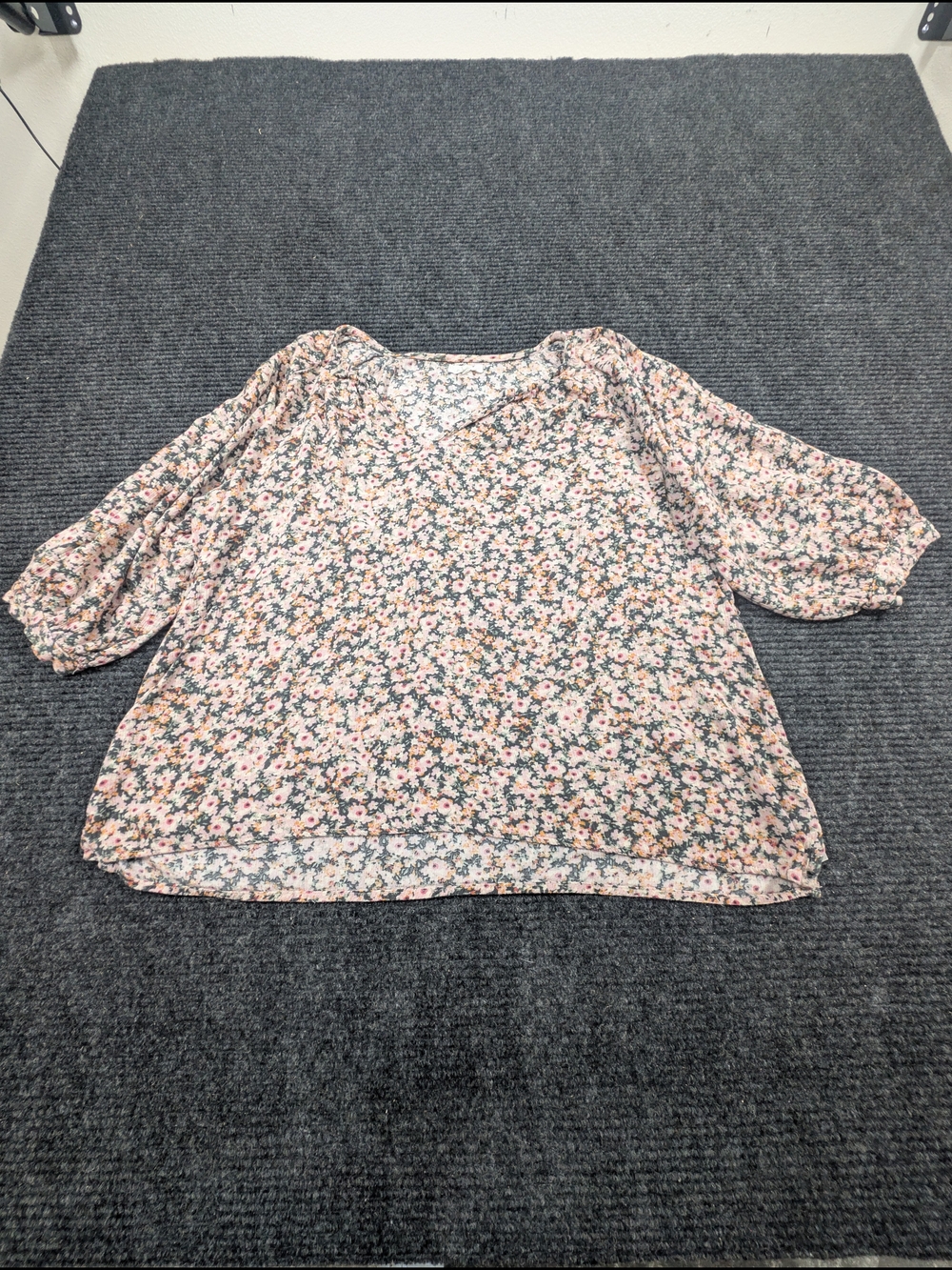Maurices Peach-Pink Floral Puff Sleeve Blouse